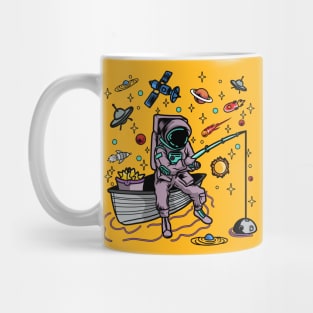 Astronaut Fisherman Fisher Fishing Planets Outer Space Day Mug